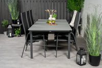 Spisebord Levels & Copacabana 229 × 100 + liggestol 2-pakk – svart