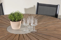 Spisestol Copacabana & Rosario 2-pakk – svart + Rundt spisebord ⌀140 – brun