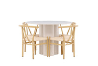 Spisegruppe Alfons & Olivia + Rundt ⌀110 – beige