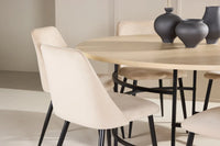 Spisegruppe rund 2-pakk ⌀140 – beige og whitewash