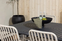 Spisegruppe Borneo & Peking 200 × 100 + 2-pakk spisestoler – svart og beige
