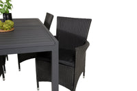 Relaxstol Copacabana & Marbella 2-pakk + Spisebord rektangulært 160 x 100 – svart
