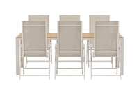 Spisebord Break & Levanzo 205 x 90 + posisjonsstol 2-pakk – beige