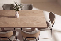 Spisestol Butterfly & Lillehammer 2-pakk + Spisebord rektangulært 200 x 90 – beige og natur