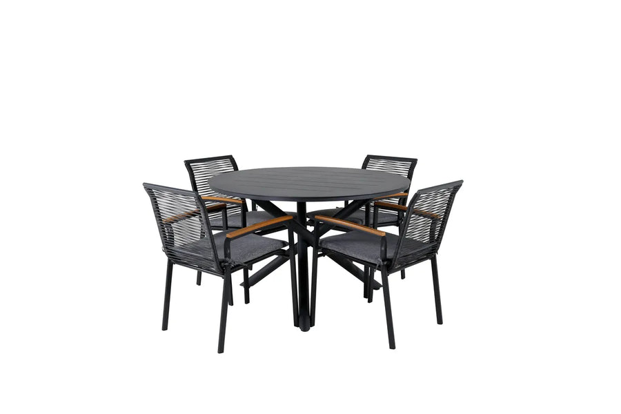 Spisegruppe Dallas ⌀120 2-pakk – svart