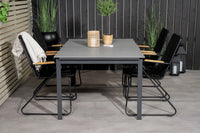 Spisegruppe rektangulært spisebord 160 x 100 + spisestol 2-pakk – svart