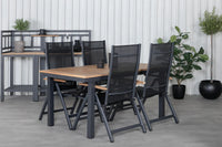 Posisjonsstol Panama 2-pakk + Rektangulært spisebord 152 x 90 – svart