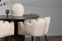 Spisegruppe Limhamn & Olivia rund ⌀110 – beige og mokka