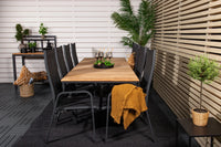Lenestol Copacabana & Mexico 2-pakk – svart + Spisebord rektangulært 180 x 90 – natur
