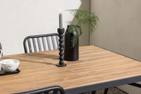 Spisebord 150 x 90 + spisestol 2-pakk – mørkegrå og svart