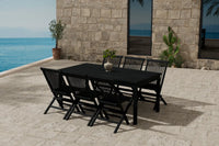 Spisegruppe Kenya 180 x 90 + spisestol 2-pakk – svart