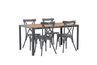 Spisegruppe Break & Tablas 150 x 90 + 2-pakk spisestoler – mørk grå