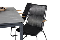 Spisegruppe rektangulært spisebord 160 x 100 + spisestol 2-pakk – svart