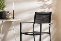 Spisestol Copacabana & Bacong 2-pakk + kafébord ⌀60 – svart og beige