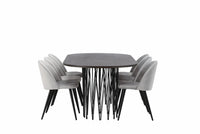 Spisegruppe oval 2-pakk 220 x 100 – grå og mocca