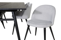 Spisegruppe Sleek & Velvet 195 x 95 2-pakk – svart og lys grå