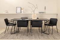 Spisegruppe rektangulær 190 x 90 2-pakk – svart