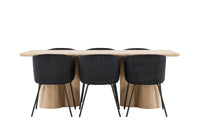 Spisegruppe Berit & Olivia 210 x 100 – svart og natur