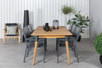 Spisegruppe Julian & Levels rektangulær 210 x 100 + spisestoler 2-pakk – natur og svart