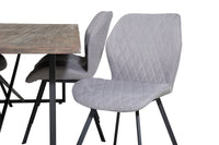 Spisestol Gemma & Padang 2-pakk + Spisebord 250 x 100 – grå og natur