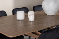 Spisestol Night & Piazza 2-pakk + rektangulært spisebord 180 x 90 – svart og mokka