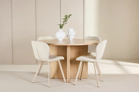 Spisegruppe Strada & Lilja rektangulær ⌀120 2-pakk – hvitkalket og beige