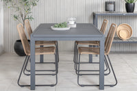 Spisestol Lindos & Marbella 2-pakk + spisebord rektangulært 160 x 100 – brun og svart