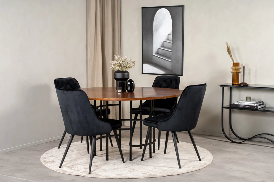 Spisestol Velvet Deluxe 2-pakk – svart