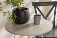 Spisestol Tablas & Bacong 2-pakk + kafébord ⌀60 – mørkegrå og beige