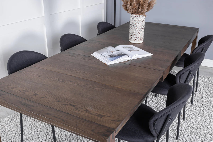 Spisegruppe 170 x 95 2-pakk – natur og svart