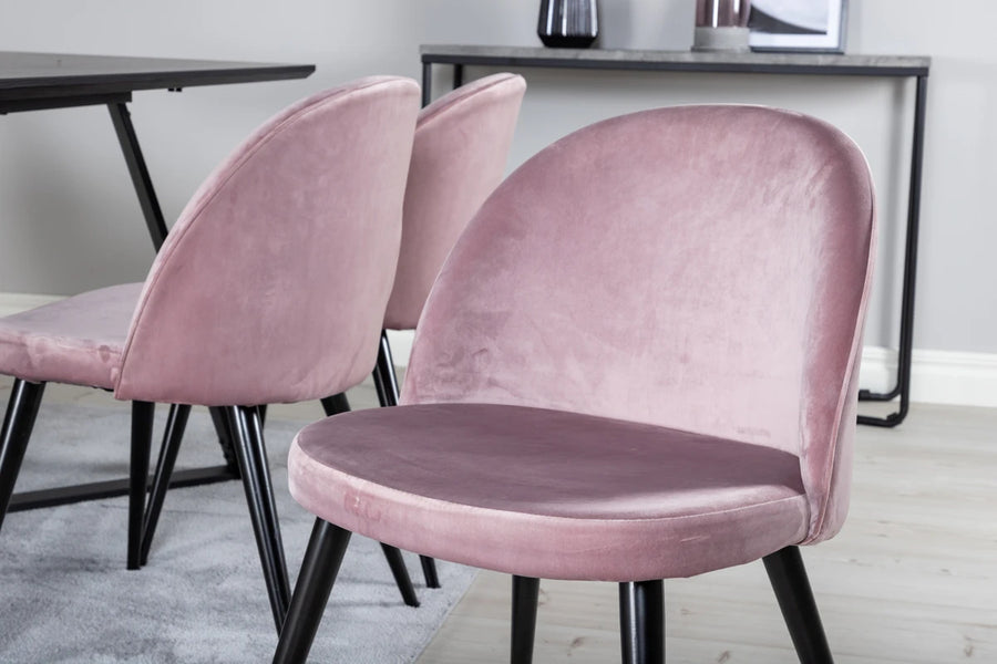Spisestol Velvet 2-pakk – støvet rosa