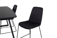 Spisestol Muce & Inca 2-pakk + Rektangulært spisebord 160 x 85 – svart