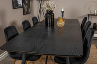 Spisebord Gold & Polar rektangulært 180 x 85 + spisestol 2-pakk – svart