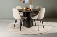 Spisegruppe Olivia & Polar Rund ⌀110 2-pakk – mocca og beige