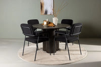 Spisegruppe Olivia & Yesterday Rund ⌀110 2-pakk – mokka og svart