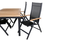 Posisjonsstol Panama 2-pakk + Rektangulært spisebord 152 x 90 – svart