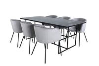 Spisegruppe Berit & Leif 200 x 90 – grå og svart