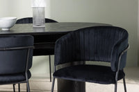Spisestol Selma & Isolde 2-pakk + Spisebord ovalt 180 x 90 – svart
