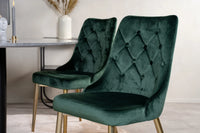 Spisegruppe Estelle & Velvet Deluxe Rund ⌀106 2-pakk – mørk grå og grønn