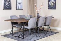 Spisestol Gemma & Padang 2-pakk + Spisebord 250 x 100 – grå og natur