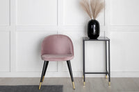 Spisestol Velvet 2-pakk – støvet rosa