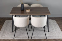 Spisegruppe Berit & Tempe 140 x 80 – beige og valnøtt
