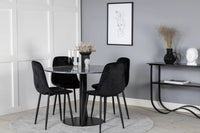 Spisegruppe Polar & Estelle 2-pakk + Rundt ⌀106 – svart og mørkegrå