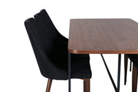 Spisegruppe Uno & Leone 200 x 90 2-pakk – natur og svart