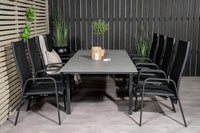Spisegruppe Levels & Copacabana 160 x 100 + reklinerstol 2-pakk – svart