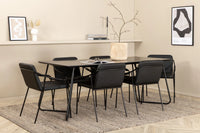 Spisegruppe rektangulær 190 x 90 2-pakk – svart