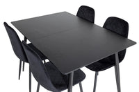 Spisebord Silar & Polar rektangulært 120 x 80 + spisestol 2-pakk – svart
