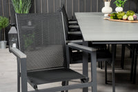 Spisegruppe Levels & Parma 229 × 100 + spisestoler 2-pakk – svart