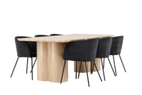 Spisegruppe Berit & Olivia 210 x 100 – svart og natur