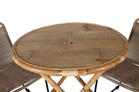 Kafébord Cane & Lindos ⌀80 + spisestol 2-pakk – natur og brun